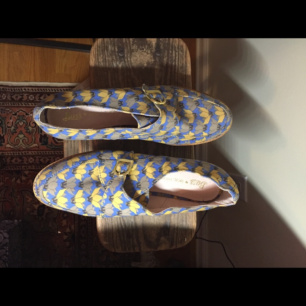 Bass Rachel Antonoff Blue Fleur Platforms